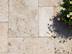 Les dalles en travertin Rustic vues de haut avec fleurs
