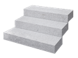 Blocs marches en granite Silver Classico avec fond vide