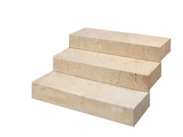 Blocs marches en pierre calcaire Cremona avec fond vide