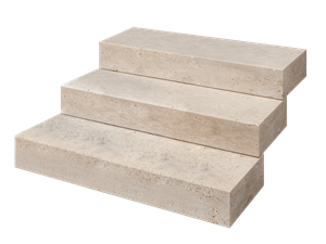 Blocs marches en travertin Medium Select avec fond vide