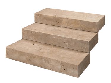 Blocs marches en travertin Noce avec fond vide
