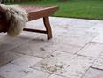 Dalles en travertin Rustic et chaise longue avec couverture