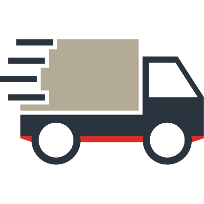 Icône avec petite camionnette de livraison